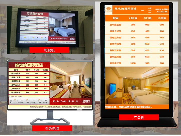 酒店房價顯示牌房價牌顯示屏賓館價目表酒店機頂盒智能報價電子客房