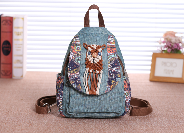 民族风双肩背包原创中国风帆布新款双肩包旅游复古背包文艺范布艺双