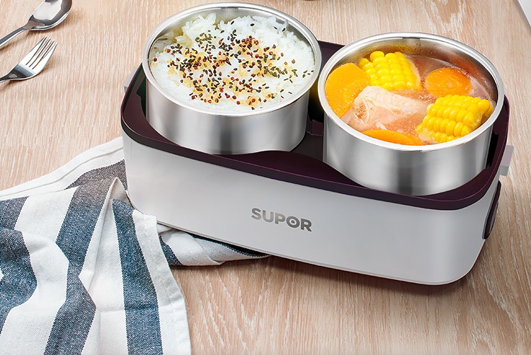 苏泊尔(supor)电热饭盒2l双层四胆加热饭盒上班族蒸热饭器可插电保温