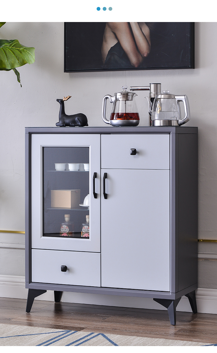 轻奢茶吧机家用全自动一体高端客厅智能现代立式饮水机柜子实木 7716