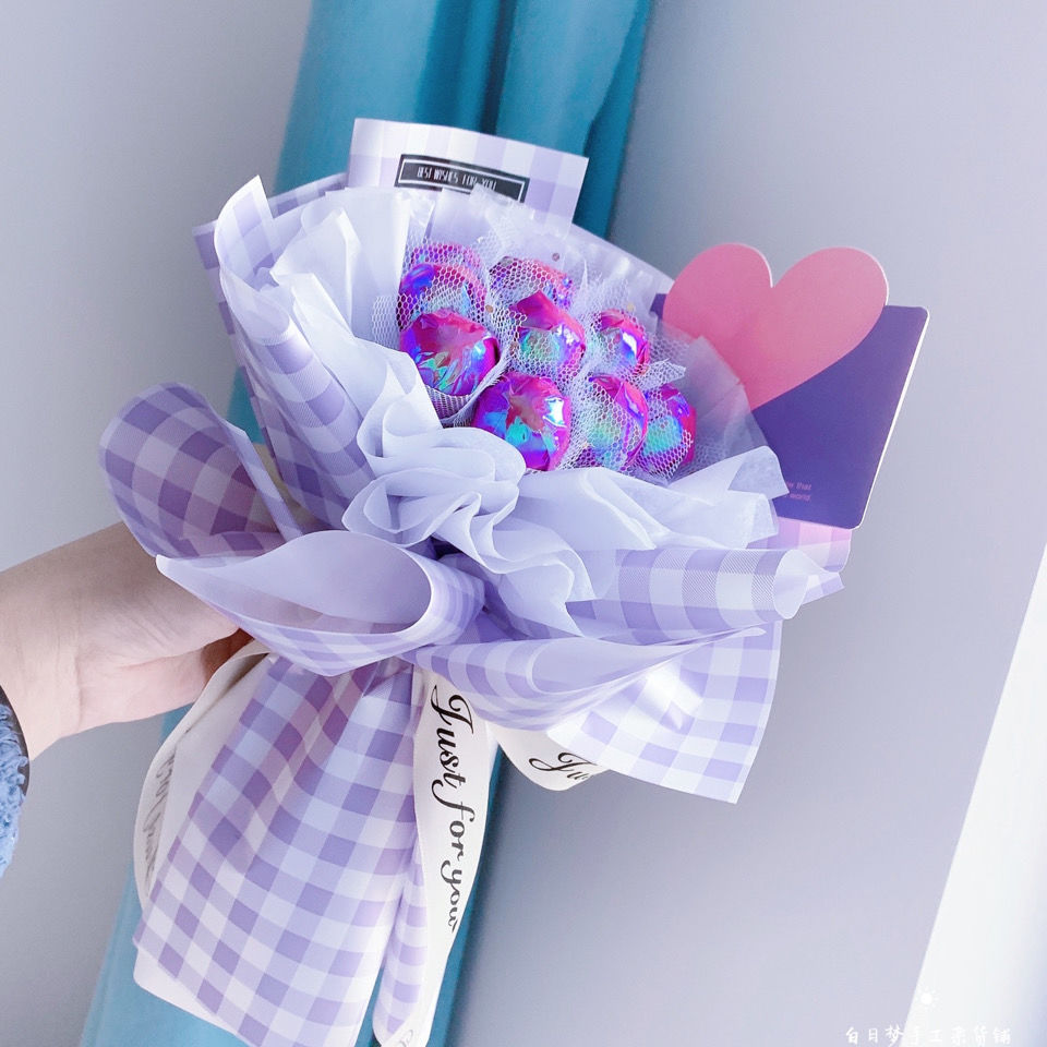 糖果零食七夕情人节送闺蜜女友生日礼物 网格粉色11颗 真知棒【图片