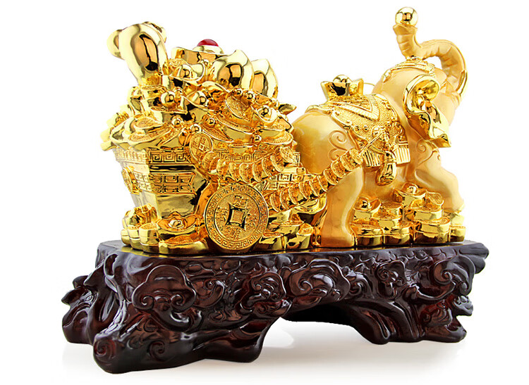 芸阙惠轻奢高端大象摆件招才工艺品象吉祥物客厅办公室玄关电视柜桌面