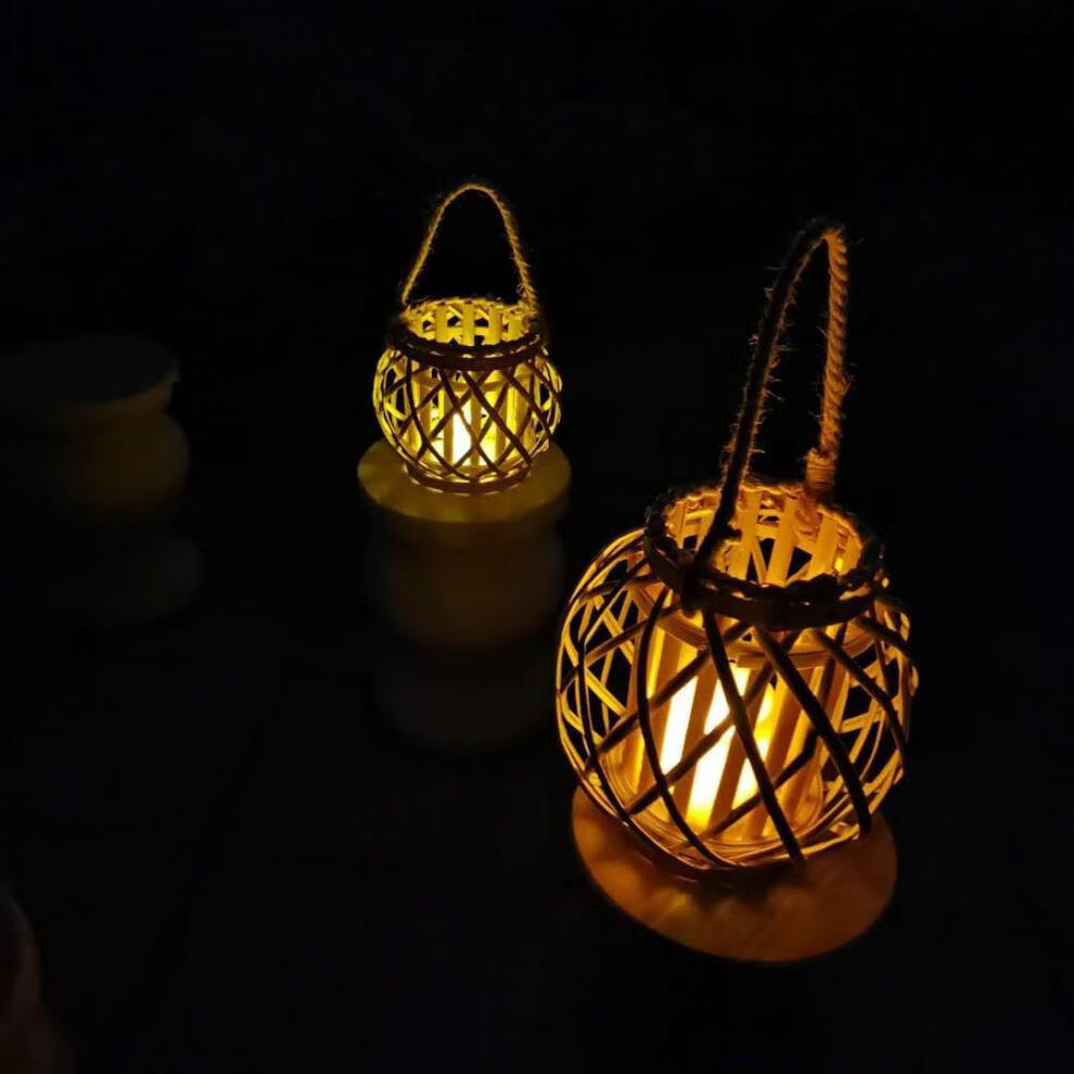 古风灯笼庭院家居灯笼挂件装饰汉服手持物拍照道具手工柳编灯笼 大号