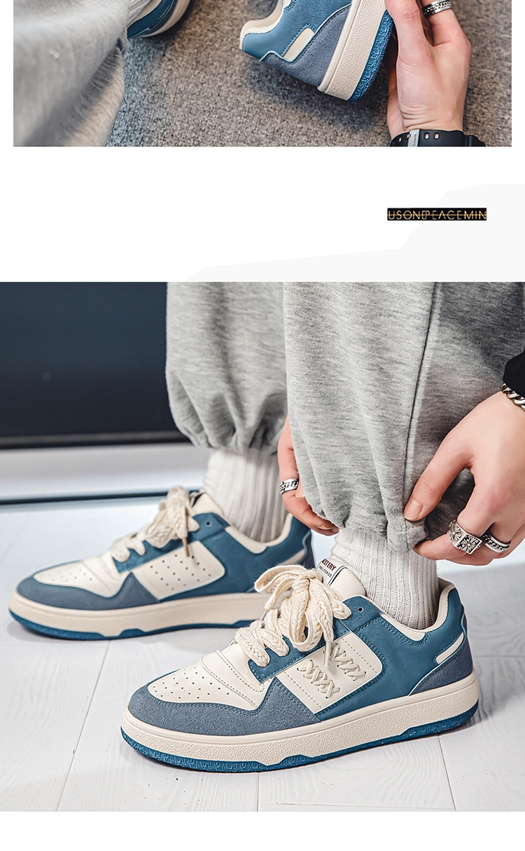 丹娜()男鞋款透气小众设计原创运动平板鞋学生德训潮鞋 绿 42【图片