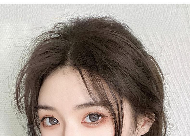 八字刘海真发无痕真发龙须刘海假发女自然前额假刘海薄无痕八字空气卷