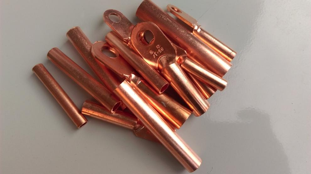 电线接头端子紫铜线耳铜鼻子电缆线直通管dt-10 16 25 35 50平方 铜