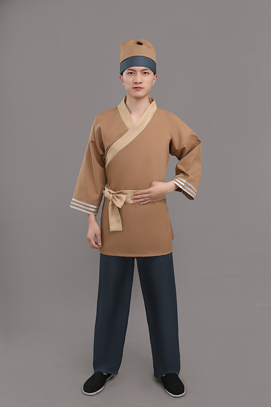 古代店小二服装成人古装汉服话剧家丁佣人茶楼酒店跑堂工作演出服 a款