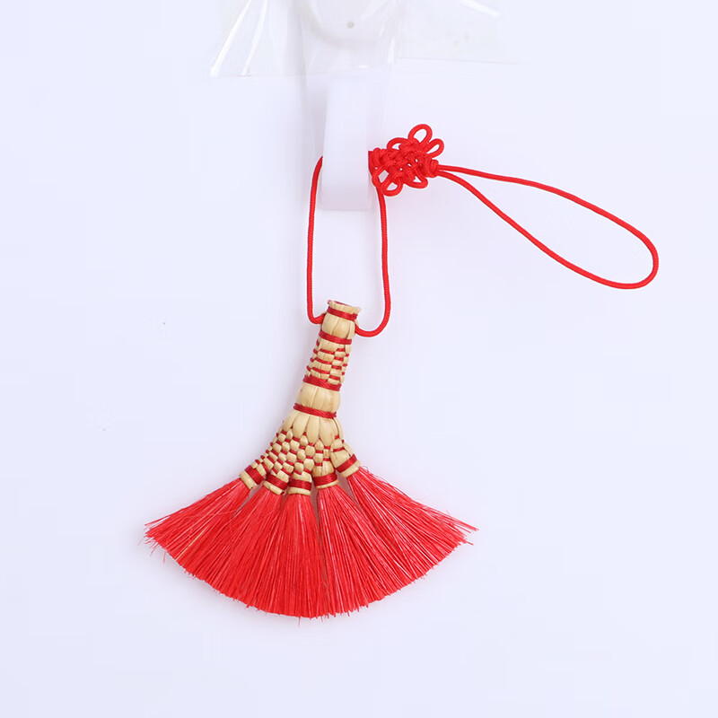 红笤帚端午彩色小扫帚春节吉祥挂件 新品 红色小扫把约11厘米【图片