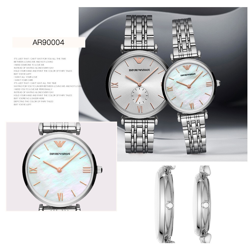 armani阿玛尼手表男士女士情侣腕表时尚皮带钢带欧美品牌情侣对表节日