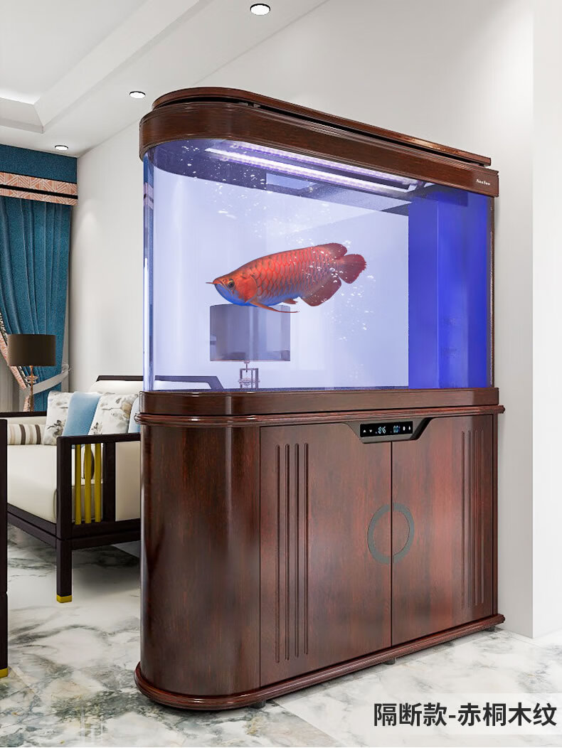 森森头屏风鱼缸客厅家用大型水族箱玻璃1.2米1.