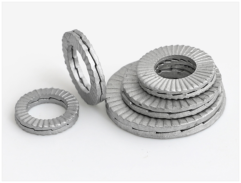 双叠自锁垫片滑松垫圈stl嵌入式锁紧垫片nl55套达克罗高碳钢