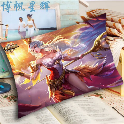 fghgf秋冬宝宝绒王者荣耀长抱枕玩具玩偶王者荣耀李白庄周等身抱枕花