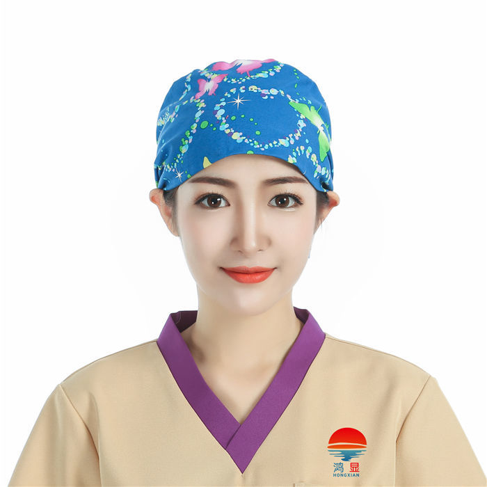 卡若登新品护士彩色花帽子帽男印花帽室护士帽牙科包头帽美容院女/ 亮