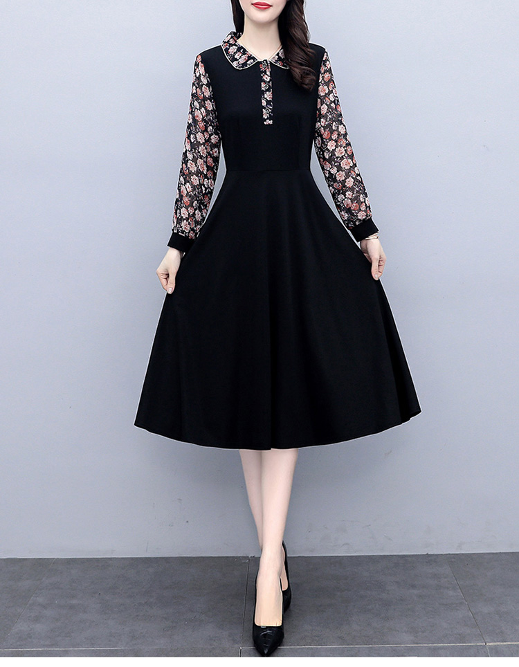 女士春秋穿的长袖连衣裙2021新款30岁到35到40岁女人衣服修身打底衫中