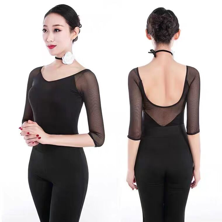 形体服女套装模特走秀导师教师古典舞蹈练功服女人气质修炼服秋冬v领