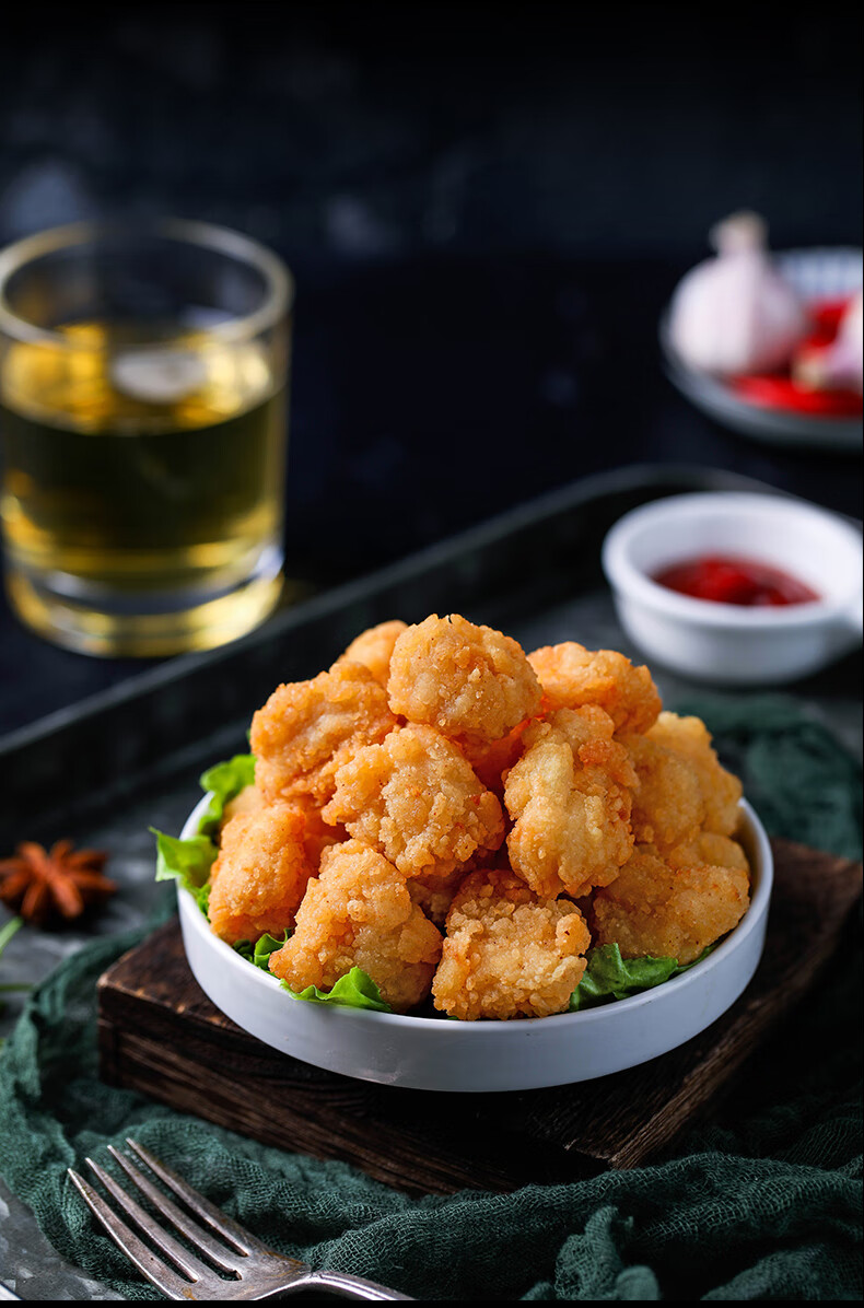 晨臻鸡米花家庭装冷冻半成品油炸小吃炸串500g2袋