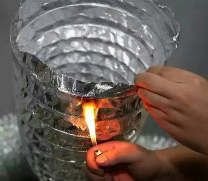 双层铝箔玻纤布复合管耐高温排烟管通风管阻燃防火伸缩软管长8米内径