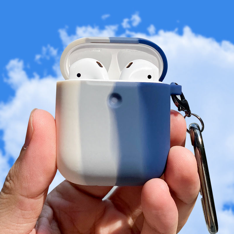 蘋果無線藍牙耳機保護殼二三代森林綠金屬掛鉤airpods3代2021款保護套