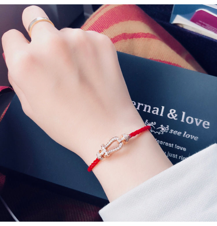 珍爱妃专柜时尚尚欣关晓彤同款编织红绳情侣手链ins小众设计感闺蜜