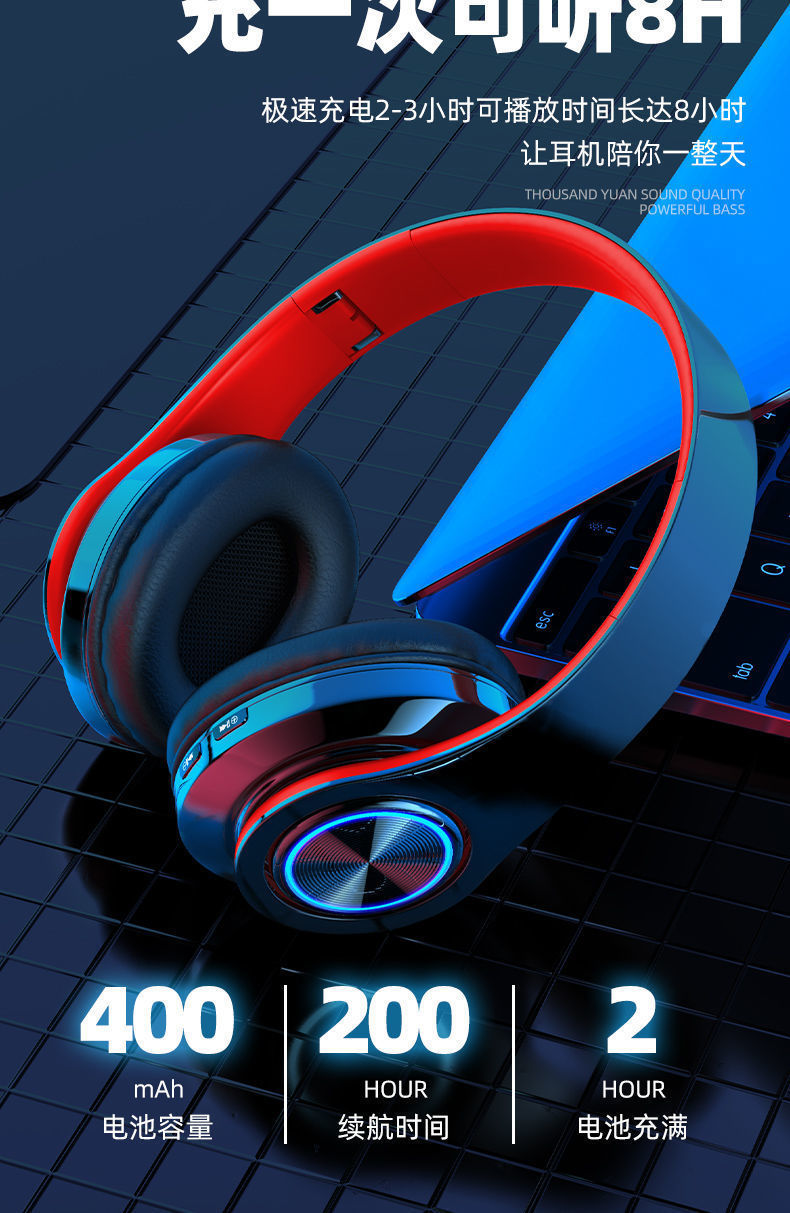 b3头戴式蓝牙耳机重低音立体声苹果安卓所有手机都通用耳麦街米皓影白