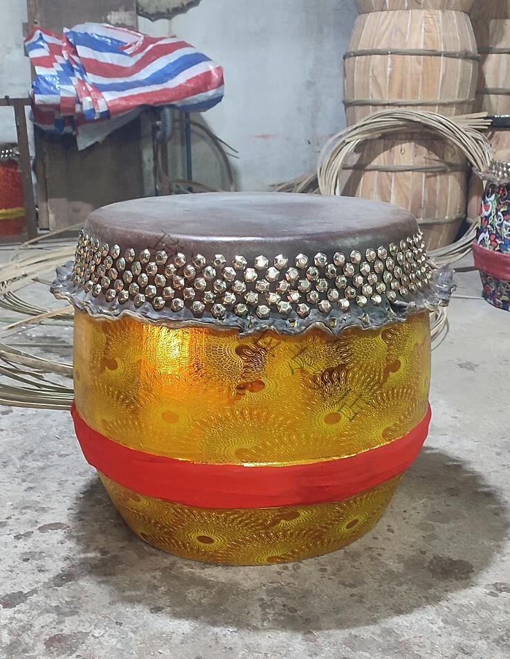 水牛皮大鼓成人锣鼓大鼓龙舟船战鼓 12寸两排钉【带鼓棍】【图片 价格