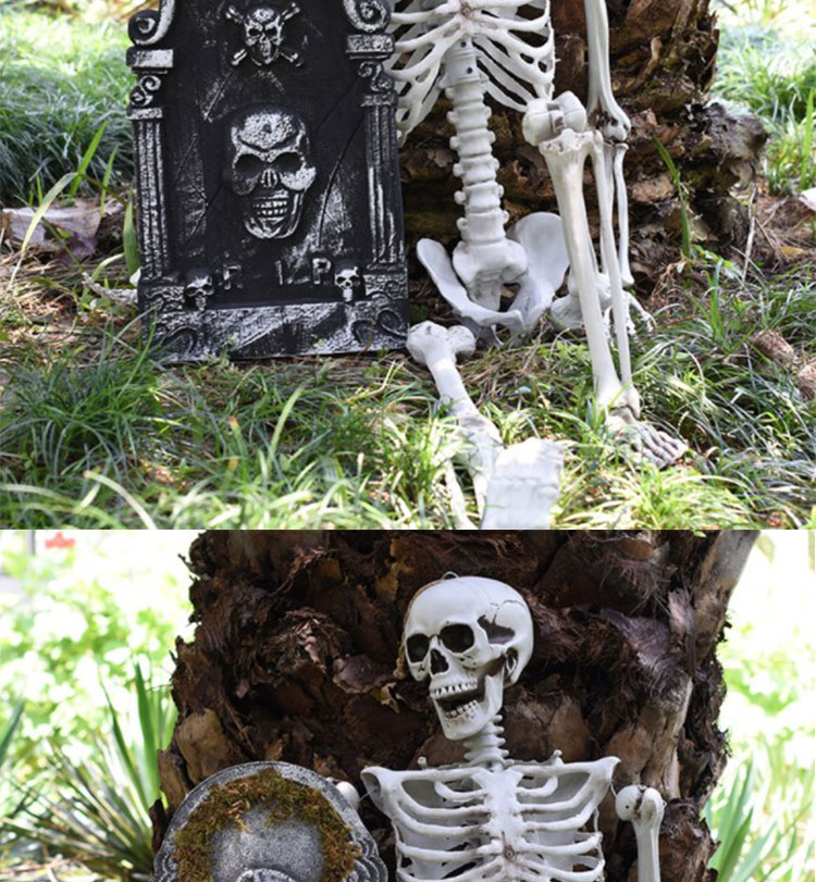 万圣节装饰墓碑 酒吧鬼屋恐怖场地布置 骷髅泡沫墓碑摆件摄影道具 m24