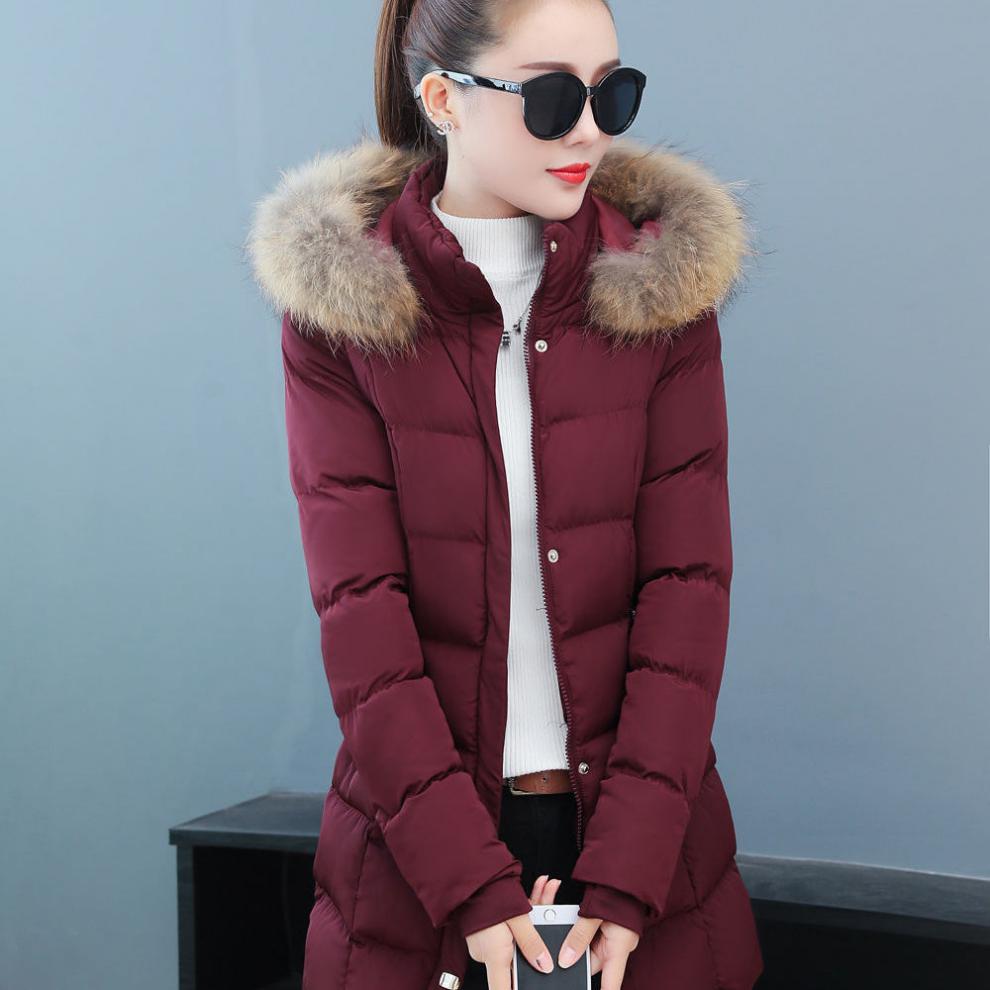 恒源祥秋冬季促销季中长款装新款大毛领棉服加厚保暖棉袄带帽外套潮流