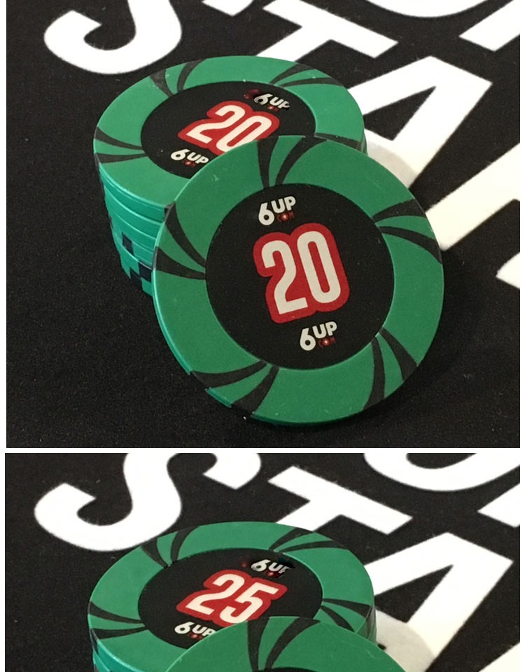 德州扑克筹码14克粘土筹码风车6up50面值筹码现货