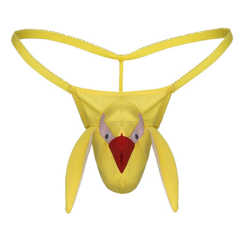取悦男士性感内裤带套丁字裤角色扮演卡通创意搞笑情趣内裤鸟头t裤