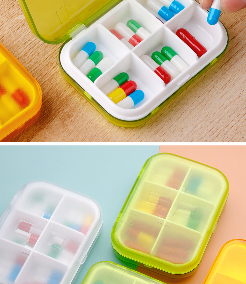 切药器的药盒家用便携小号小药盒便携分装药盒随身小号分药器迷你药品