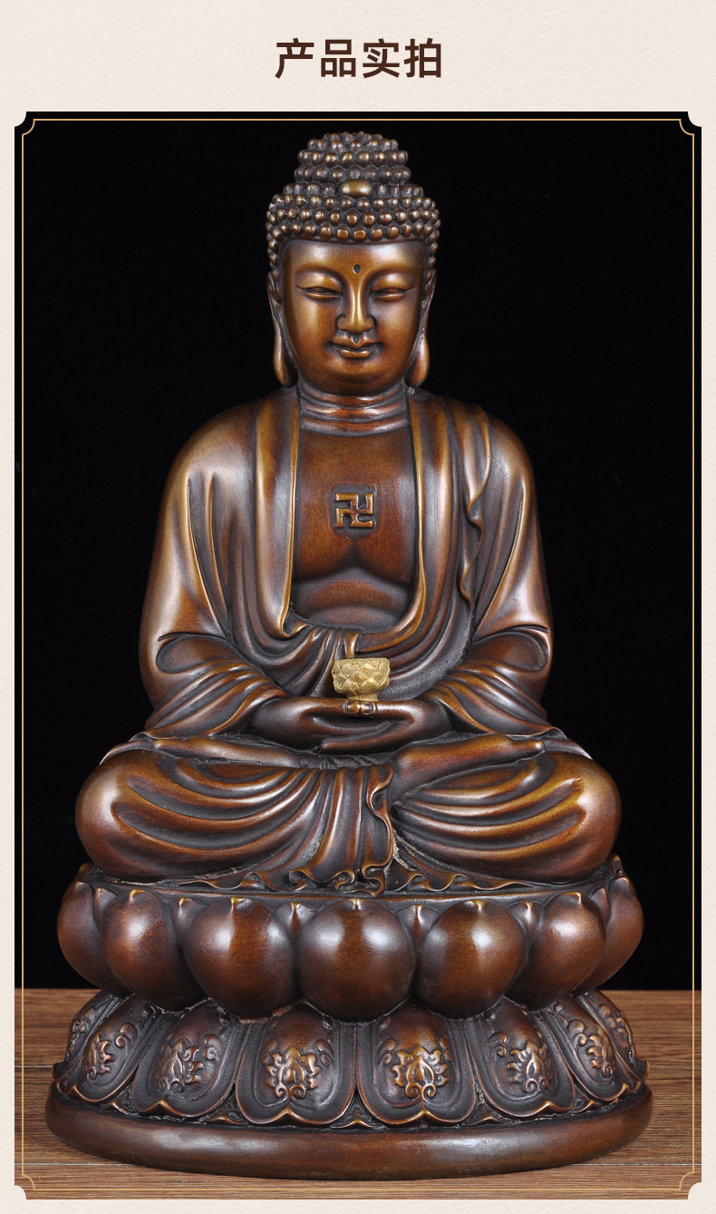 莲善堂纯铜释迦牟尼佛摆件释迦摩尼铜像家用寺庙佛堂供奉佛教佛具用品