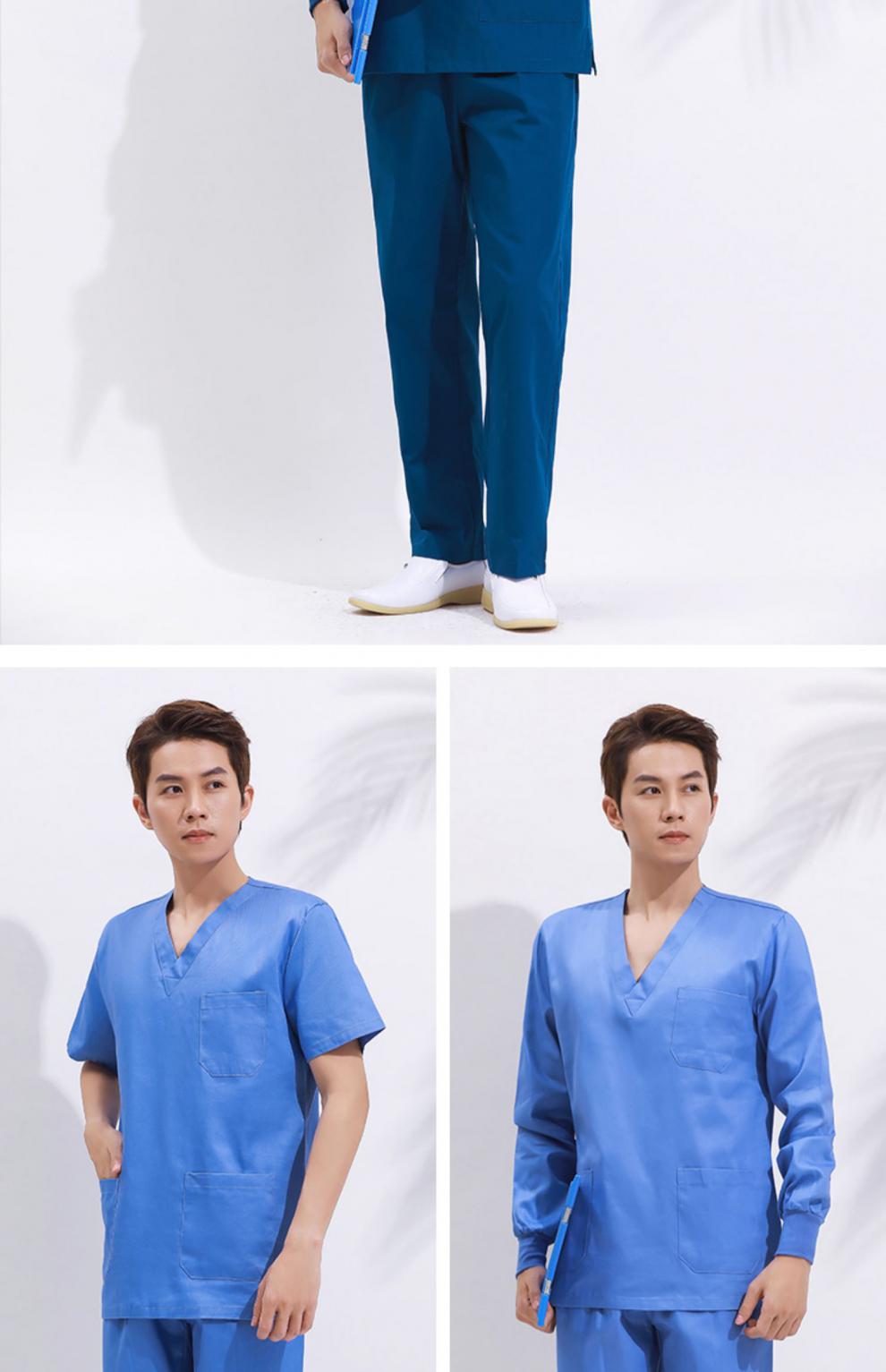 手术室洗手衣刷手服纯棉刷手隔离夏季薄款美容院护医生定制款女墨绿色