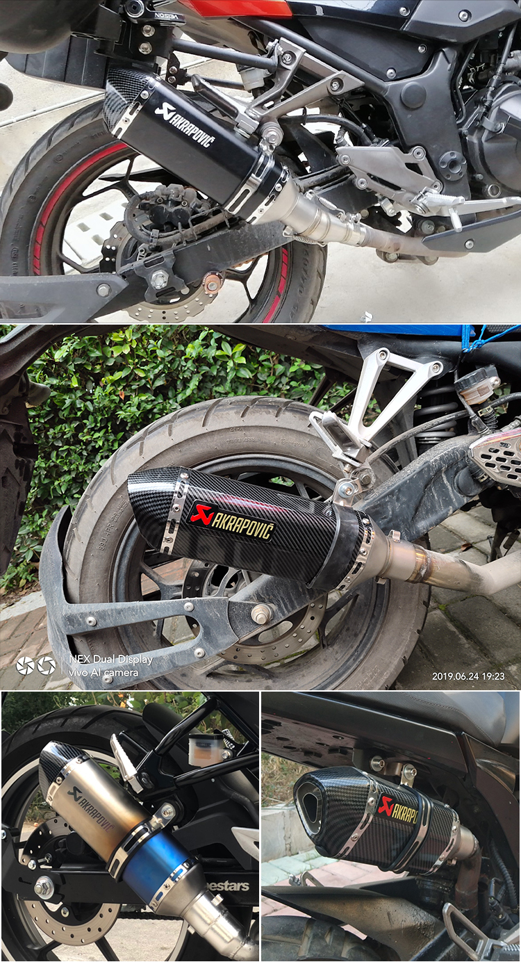 600nk摩托车改装小六角黄龙600忍者跑车音排气管摩匹排气 中款小六角