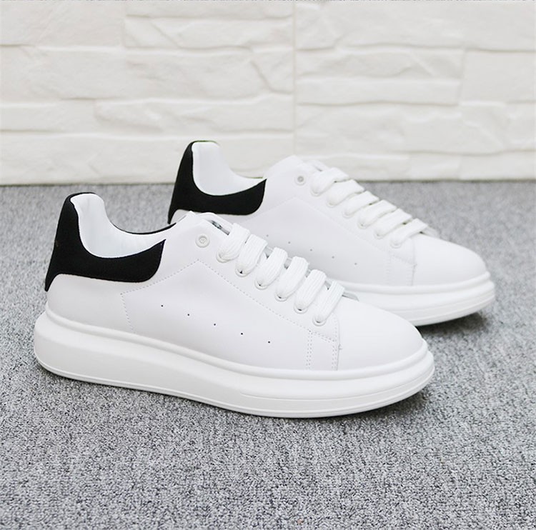 初高中学生小白鞋男女情侣男鞋潮鞋增高百搭鞋mcq白色鞋子白银35偏小