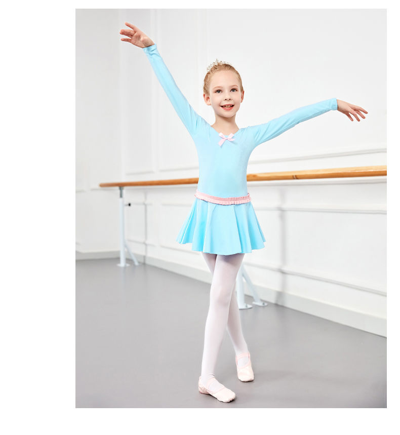 【专业表演芭蕾舞服儿童】儿童舞蹈服女童练功服女孩长袖跳芭蕾舞中国