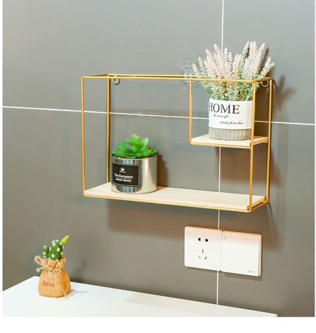 墙面置物架组合墙上置物架免打孔背景装饰架浴室墙壁收纳架床头卧室