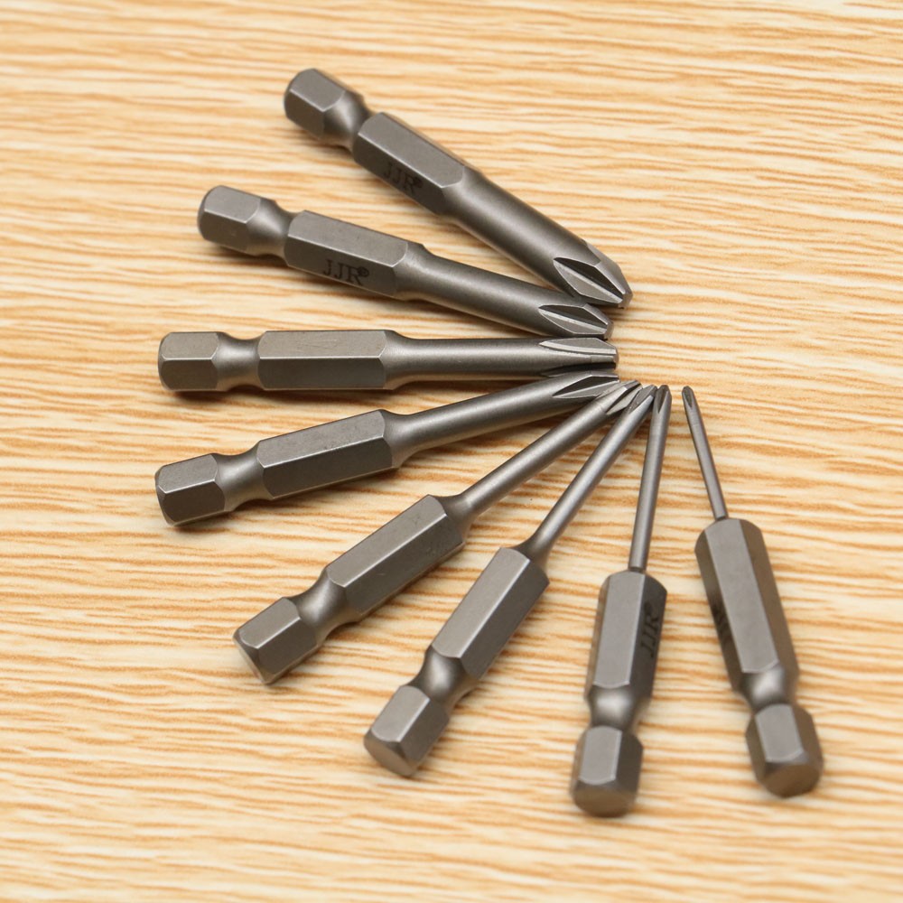 s14十字风批头电动螺丝刀批头博士六角钻头气动风批嘴50mm全套8支装