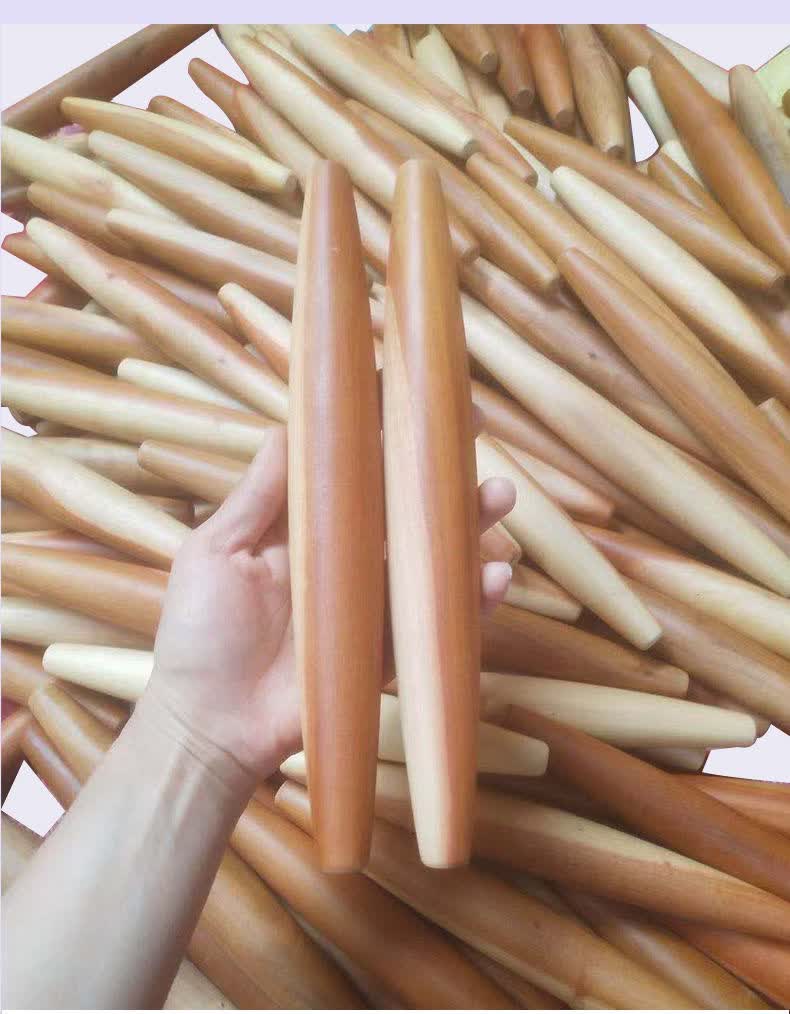 擀面杖家用梨木擀面棍鱼肚两头尖饺子皮烘焙实木烧饼专用梨木心两头尖
