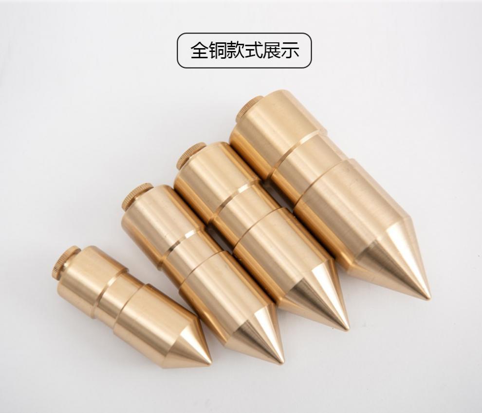 陀垂直圆柱型高精度线锤工地铜线坠防摆动120z全铜吊锤340g1个绒袋1根