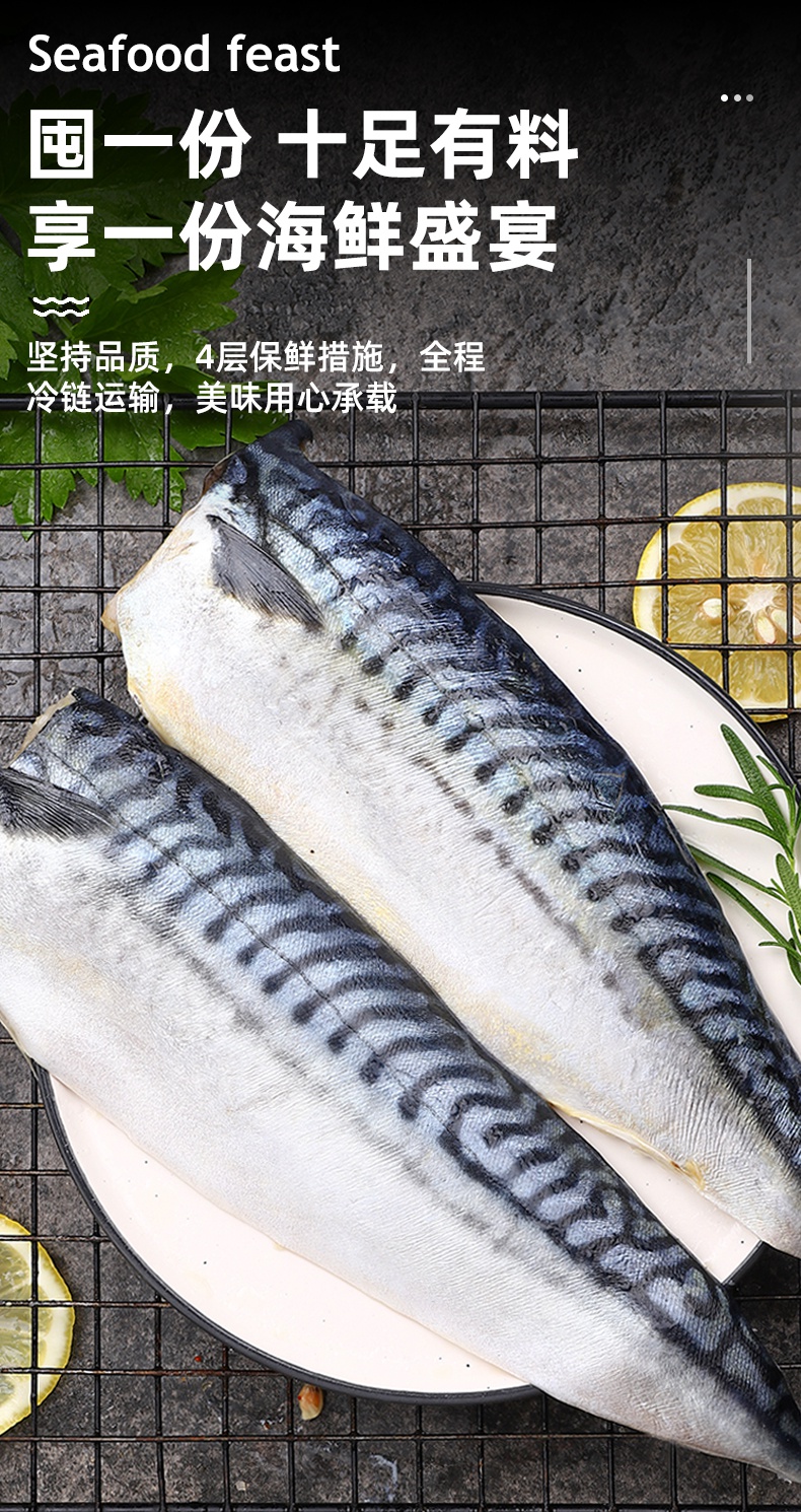 青花鱼片冷冻鲐鲅鱼新鲜深海鱼海鲜水产马鲛鱼鲭鱼青花鱼