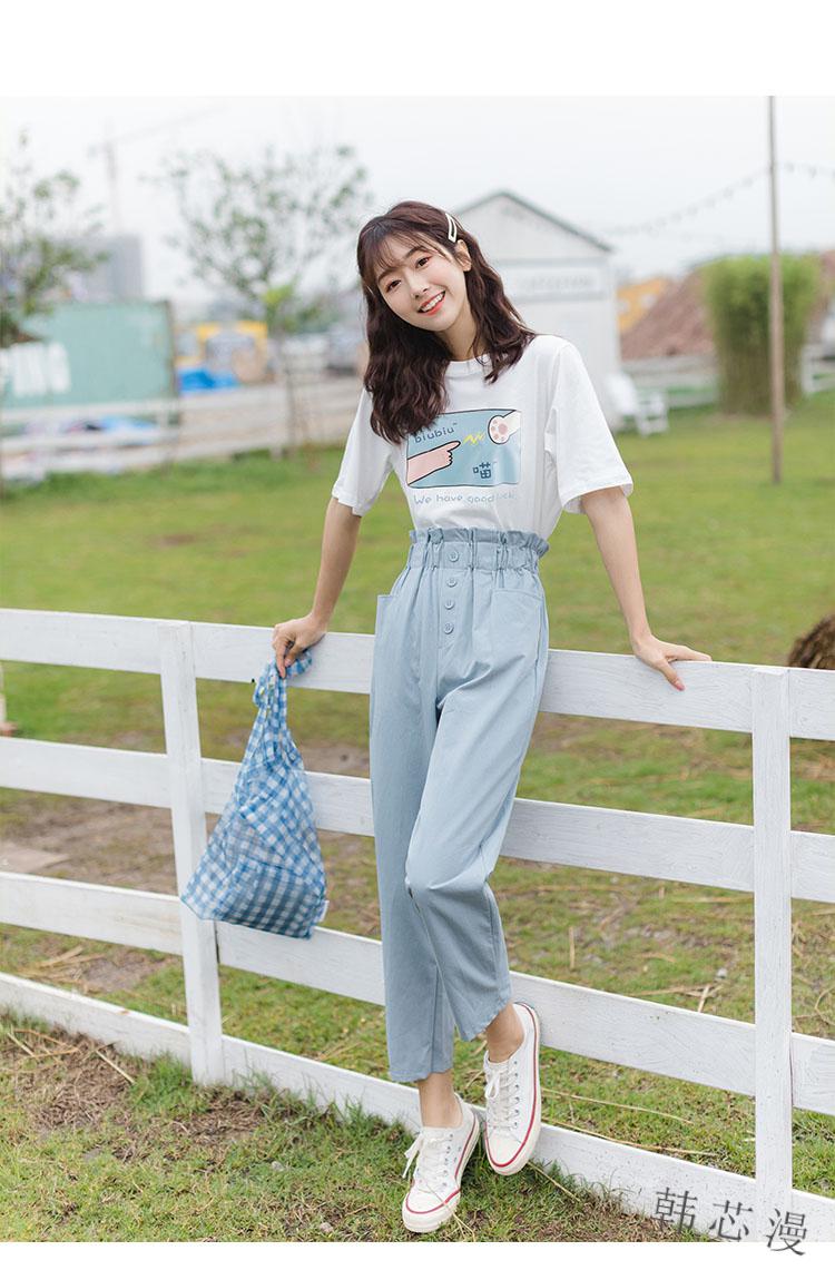 韩芯漫时尚女生休闲套装女夏季女学生韩版宽松少女初中生女装中学生