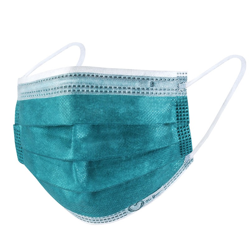 【京选好货】福泽龙普元一次性医用外科口罩成人墨绿色4层大码外挂耳