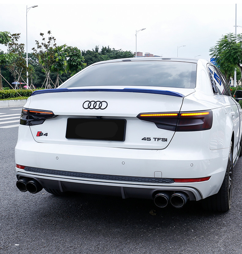 适用于17-20款奥迪a4l尾翼改装 后备箱免打孔烤漆尾翼a4l外饰改装