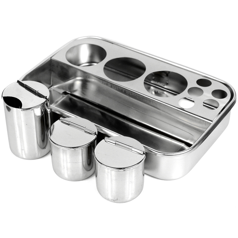 锦鹿医用不锈钢消毒盘护士护理治疗盘牙科手术方盘纹绣输液托盘套装5