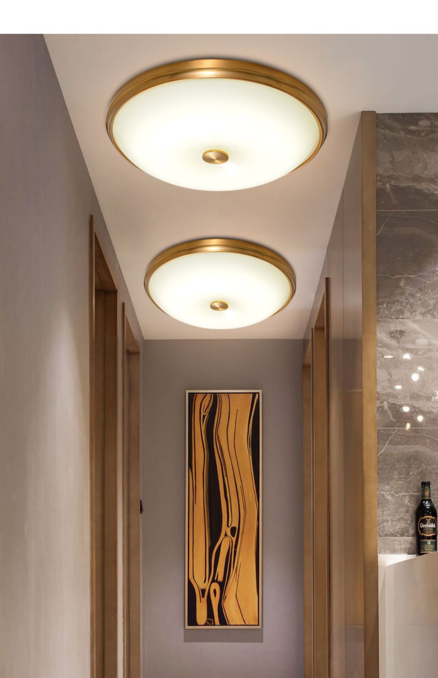 别墅大门口灯户外大门室外新中式阳台吸顶灯玻璃灯罩面户外防虫防水