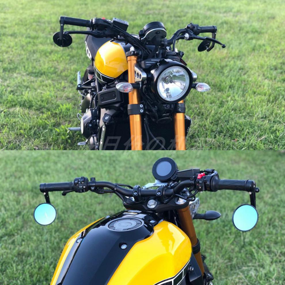 摩托车机车通用后视镜反光镜复古车把圆镜nk250nk400版圆镜全黑