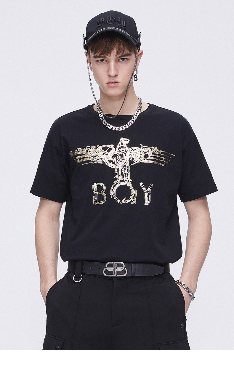 款潮流休闲boyt恤黑色尺码偏大请参考尺码表l尺码偏大请参考尺码表