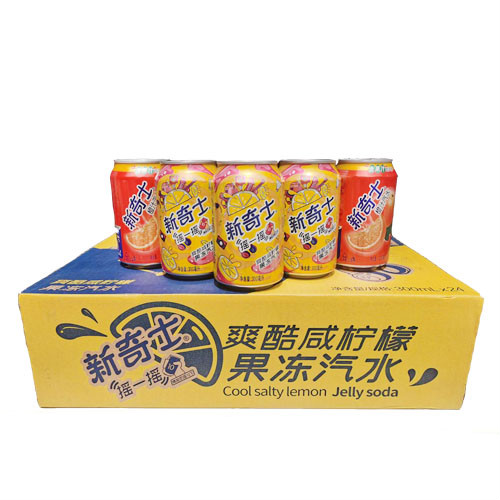 新奇士果冻汽水 300mlx24罐整箱新奇士 咸柠檬果冻汽水 橙汁柠檬茶