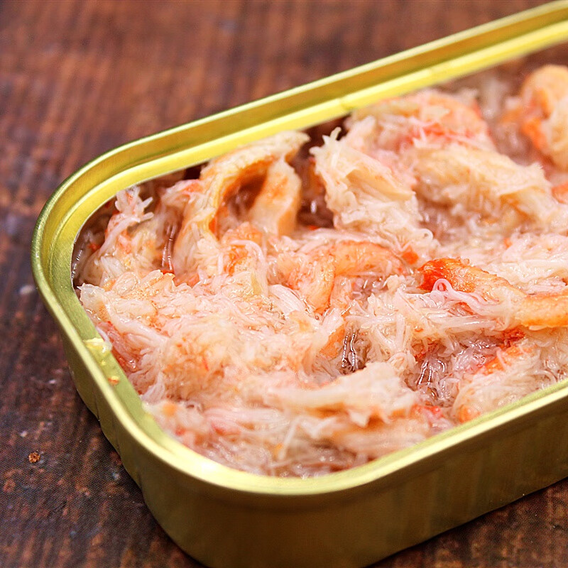 5折 雪蟹蟹肉罐头80g蟹腿蟹柳即食螃蟹肉海鲜罐头食品下饭菜海鲜