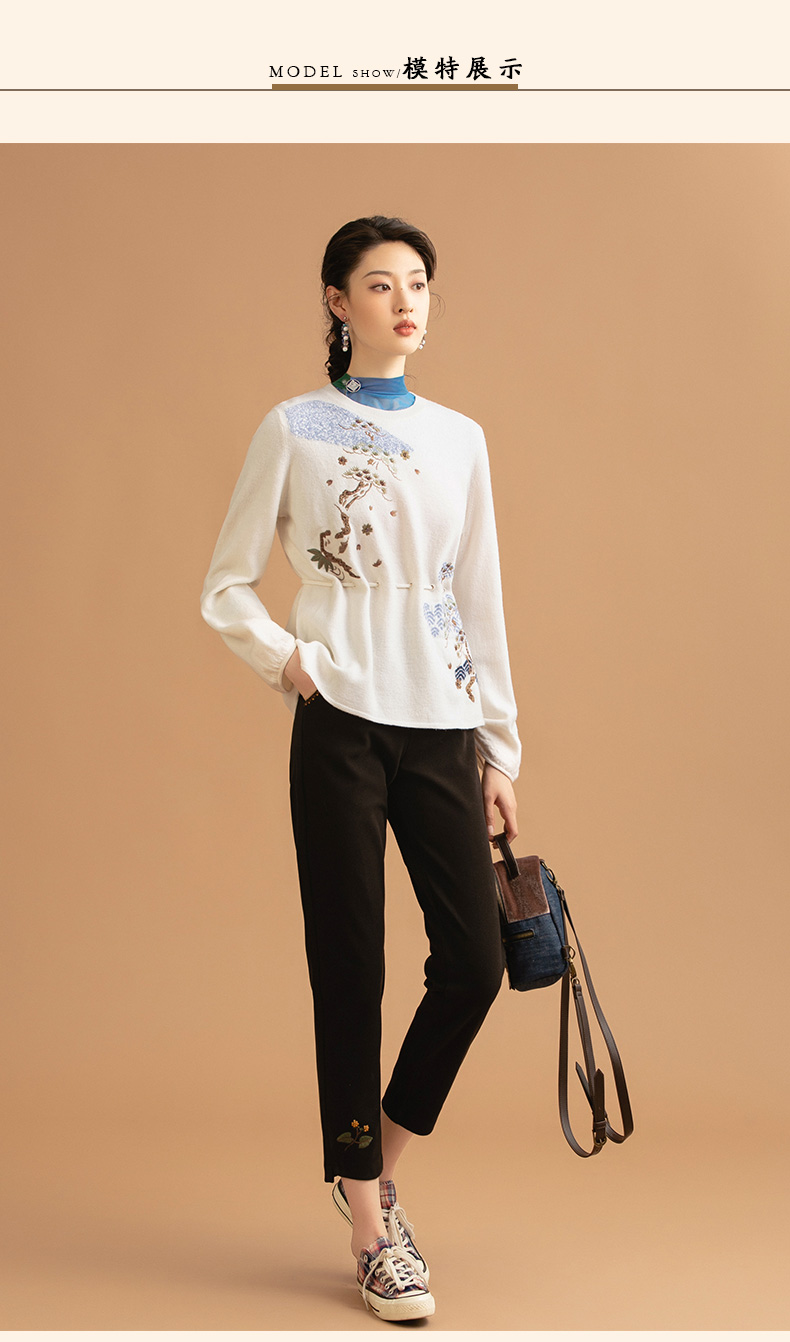 渔牌女装裤子女2021新款秋冬微弹磨毛绒料紧身小脚九分裤 黑 165/68a